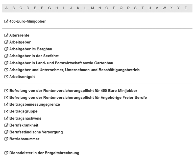 Steckbriefe Übersicht