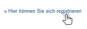 Bild zeigt den Link zu Hier können Sie sich registrieren. Bild: Hier können Sie sich registrieren