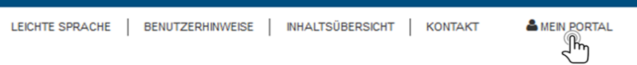 Bild: "Mein Portal" in der Service-Navigation