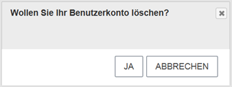 Bild zeigt beispielhaft die Sicherheitsabfrage zum Löschen des Kontos. Bild: Sicherheitsabfrage